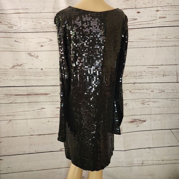 Velvet by Graham & Spencer Long Sleeve Sequin Dress Large - Picture 4 of 6